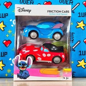 Disney Pixar Lilo and Stitch Friction Cars 1:32 Action and Speed Set of 2 New